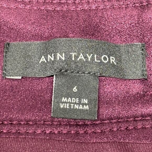 Ann Taylor Purple Faux Suede Belted Pencil Skirt Size 6 Classic Career - Picture 5 of 6